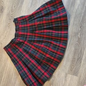 Plaid Pleated Private School Girl Skirt Sz 12